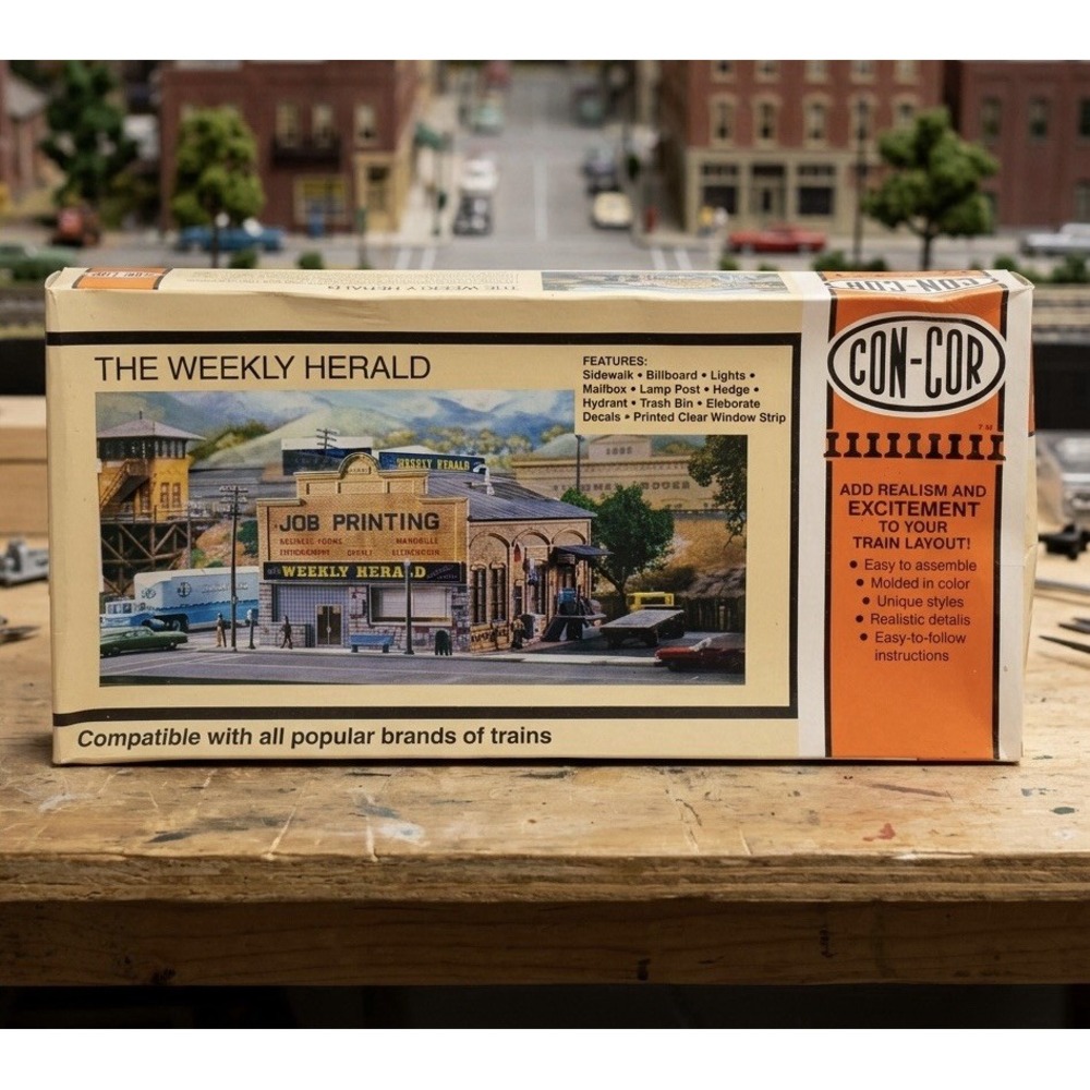 Con-Cor HO Scale Weekly Herald Job Printing Press Building Kit #9038 Brand New